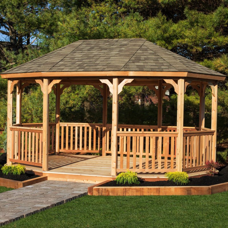 YardCraft 18 Ft. W x 12 Ft. D Solid Wood Patio Gazebo Wayfair